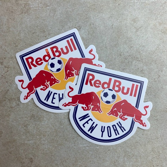 2 Pieces New York Red Bulls RBNY MLS Soccer Fan Football Logo Adhesive Stickers - Picture 2 of 6
